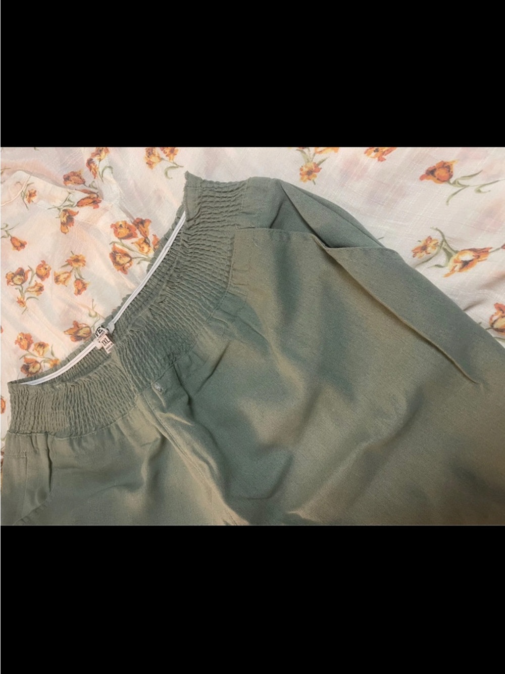 Women’s Floral Button-Front Sweater Top in White and Orange - Picture 6 of 9